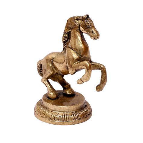 Brass Uplifted Legs Horse Tableware Showpiece, Showpiece for Home Deco ...