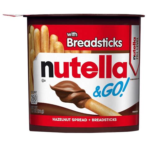 Nutella Nutella & GO! Chocolate Hazelnut Spread with Breadsticks 1.8 oz ...