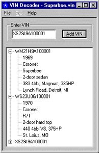 Image result for Chrysler Barracuda VIN Decoder