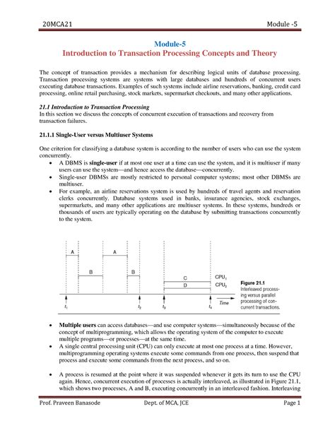 20MCA21 Module 5 Transaction - Module- Introduction to Transaction ...