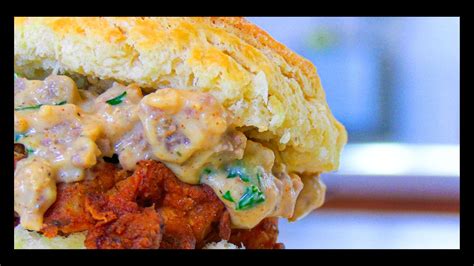 Fried Chicken Biscuit Sandwich with Country Gravy — Lanyap Cookery