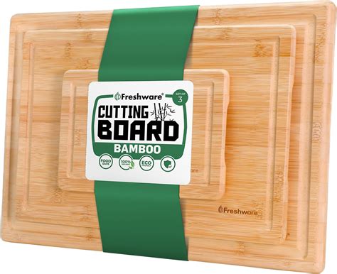 Amazon.com: Freshware Wood Cutting Boards for Kitchen - Bamboo Cutting ...