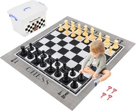 Amazon.com: ELONGDI Giant Outdoor Chess Set Oversized Plastic Chess ...