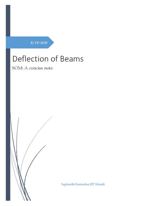Deflection of beams - My own notes - 8/19/ Deflection of Beams SOM: A ...