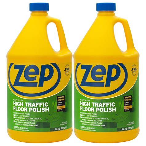Zep High Traffic Floor Polish 128 ounce ZUHTFF128 (Pack of 2) Pro ...