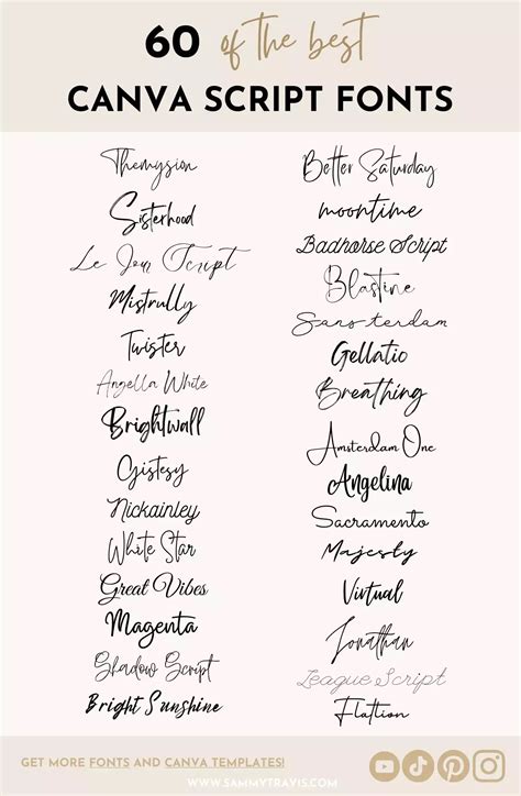 60 Best Canva Script and Cursive Fonts Template | Free script fonts, Free fonts handwriting ...
