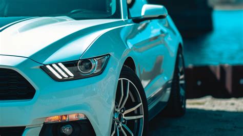 Download wallpaper 1600x900 ford mustang, headlight, front view, wheels ...