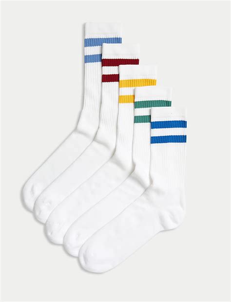 Buy 5pk Freshfeet™ Cushioned Sports Socks at Marks & Spencer