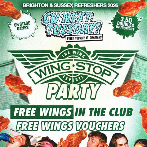Cu Next Tuesday | WINGSTOP PARTY | 03/02/2026, Quarters Brighton, 3 ...