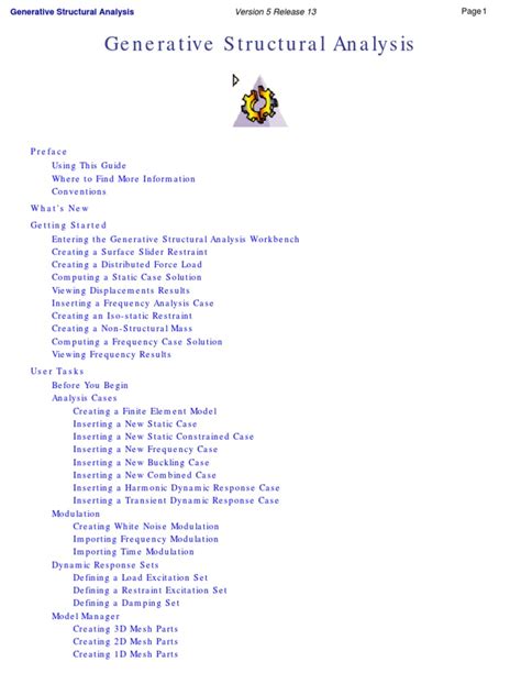 Image result for Catia V5 Generative Structural Analysis