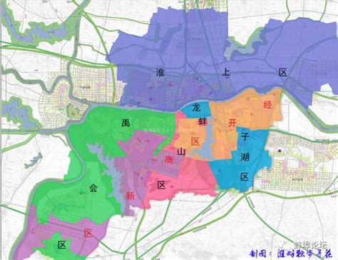 蚌埠市区行政区划图出炉！一张图看懂经开区和高新区到底在哪！