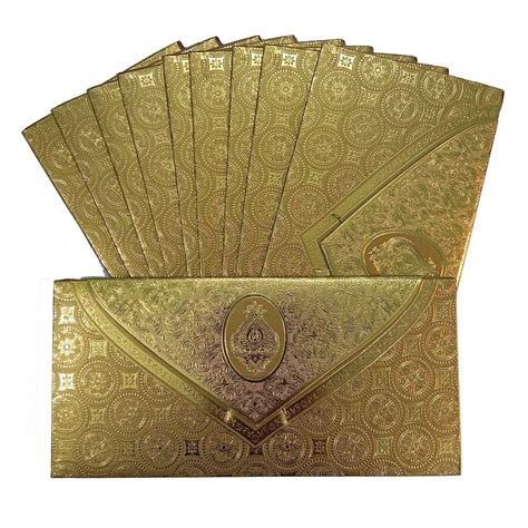 Vanya Creations Pack of 50, Paper 3 Fold Taj Metallic Finish Shagun ...
