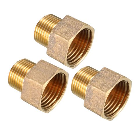uxcell Brass Pipe Fitting, Adapter, G3/8 Male x G1/2 Female Coupling ...