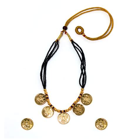 Handmade Mangalsutra with Mahalaxmi Coins – Kalapuri