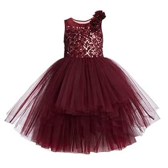 Buy Toy Balloon Kids Maroon Embellished Hi-Low Girls Dress at Amazon.in