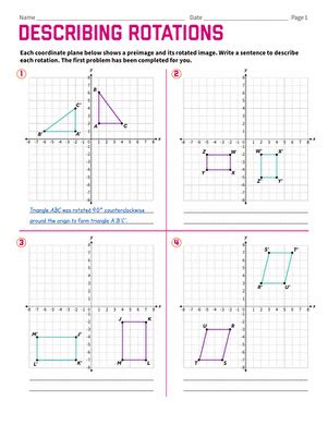 Image result for Rotation Math Graph Worksheet