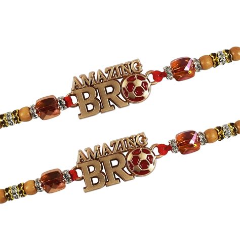 Buy Partunay Set Of 2 Pcs Brother Bro Rakhi For Brother And Bhabhi ...