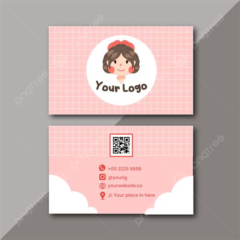 Printable Card Name For Business Cute And Color Pastel Pink Template Download on Pngtree