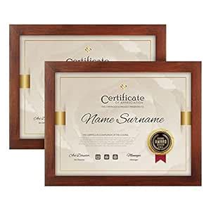 RPJC Document Frame Certificate Frames (2PK) Made of Solid Wood High ...