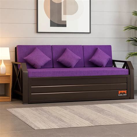 ROYAL BED MANUFACTURER King Size 6X6 Metal Sofa Cum Bed with Hydraulic ...