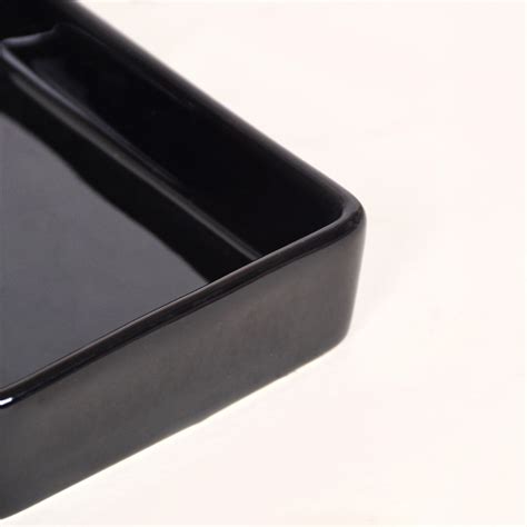 Shallow Rectangular Ceramic Dessert Dish Set Of 6 Black Online ...