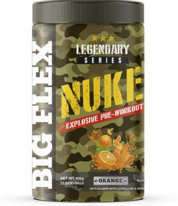 Bigflex Nuke Pre Workout - Orange Flavour (400 Gm) - L - Citrulline ...