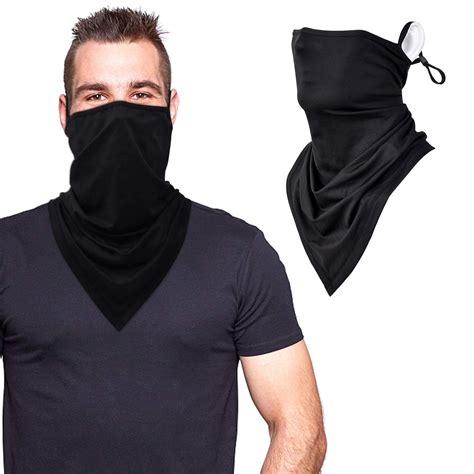 Black Gaiters Face Masks Washable Reusable Bandana Neck Gaiter Face ...