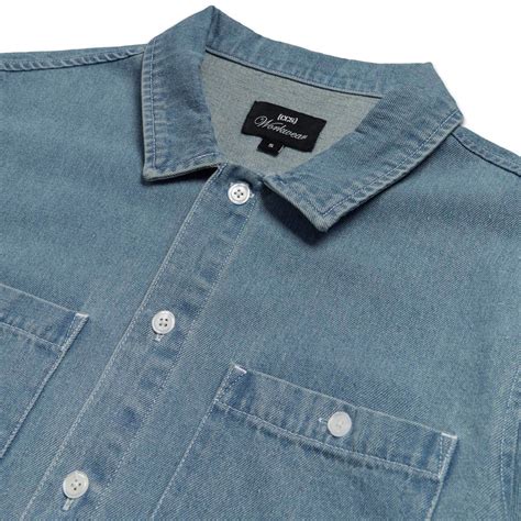 CCS Custom Embroidered Work Shirt - Light Blue Denim