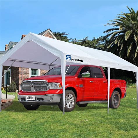 PEAKTOP OUTDOOR 10 x 20 ft Upgraded Heavy Duty Carport Car Canopy ...