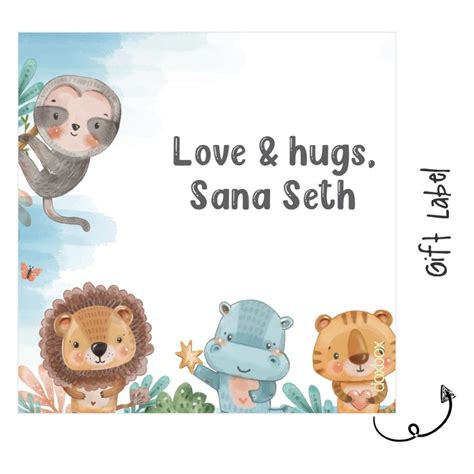 Personalised Gift Labels | Animals Watercolor – mumma.com