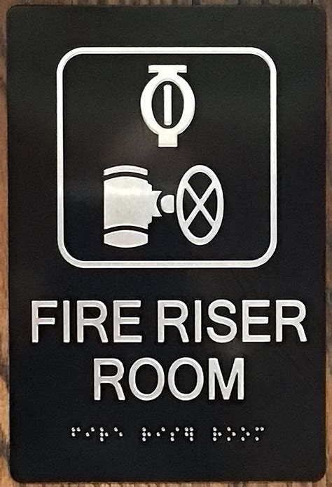 FIRE Riser Room Sign -Braille Sign with Raised Tactile Graphics and ...