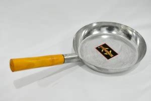Sonanshi Iron Tadka Pan with Wooden Handle Tadka Pan 25.4 cm diameter 1 ...