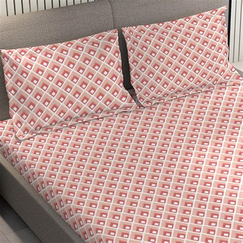 Buy LAYERS Zen Cotton Blend 225TC Printed 3Pcs King Bedsheet Set from ...