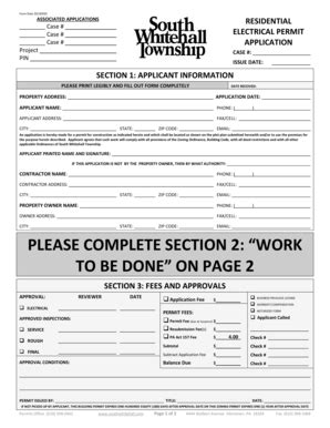 Fillable Online Application, Electrical Permit FORM 20130920 ...