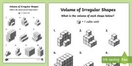 Volume of Regular Shapes Using Cubes Activity Sheet
