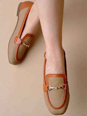 Buy Shoetopia Buckle Detailed Tan Loafers for Women (EURO 36) Online