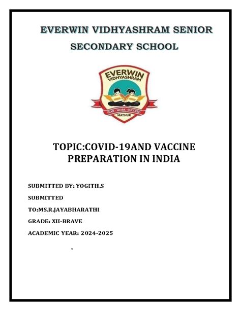 Vaccine Preparation and Rollout in India: A Biology Project (Class 12 ...