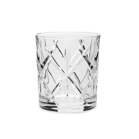 Clear Textured Cut Whiskey Glass