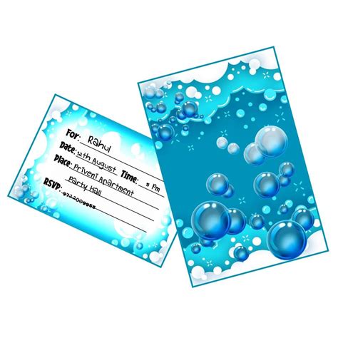 Partyzon Bubbles Theme Birthday Invitation Cards with Envelopes for ...