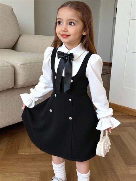 Young Girl Casual Simplistic Comfortable Collared Puff Sleeve Color ...