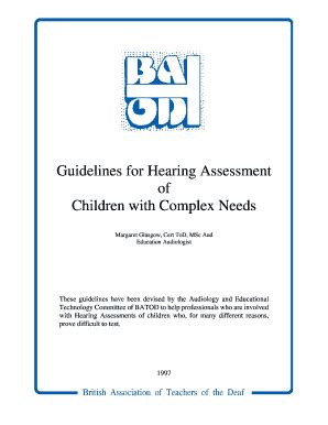 Fillable Online Guidelines for Hearing Assessment Fax Email Print ...