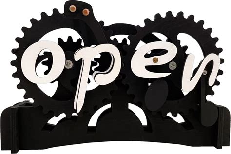 Huxspoo Open-Closed Sign Board, Wooden Gear Mechanism India | Ubuy