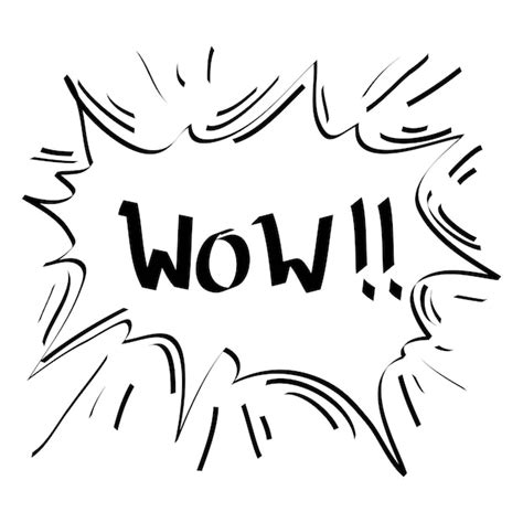 Hand drawn Wow text with bubble explosion Comic doodle sketch style ...