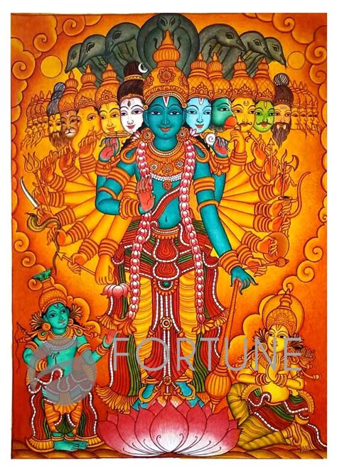 Buy Vishwaroopam Kerala Mural Painting, Canvas Rolled, Wall Decor ...