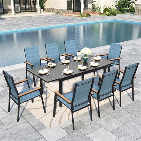 Sophia&William Sophia & William Patio Dining Set 9 Pieces, 8 India | Ubuy