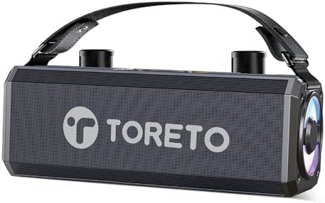 Toreto Wireless Bluetooth Speaker 40W with Dual Wireless Karaoke Mic ...