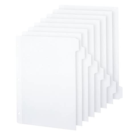 Buy 3 Ring Binder Dividers with Tabs - (12 Sets) x 8 Tab Dividers for 3 ...