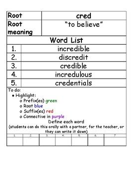 Root or Base "Cred" by Rooted In Creativity | TPT