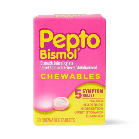 Pepto Bismol Chewable Tablets, Original Flavor, 30 ct.