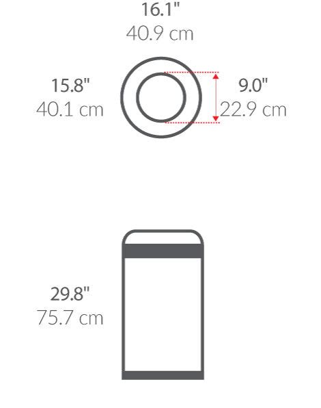 60L Bullet Open Can - Simplehuman